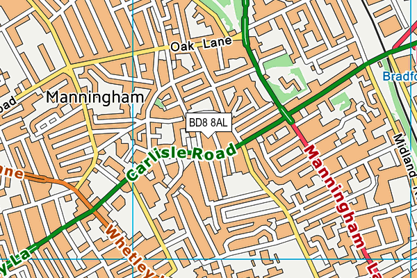 BD8 8AL map - OS VectorMap District (Ordnance Survey) BD8 8AL map - OS VectorMap District (Ordnance Survey)