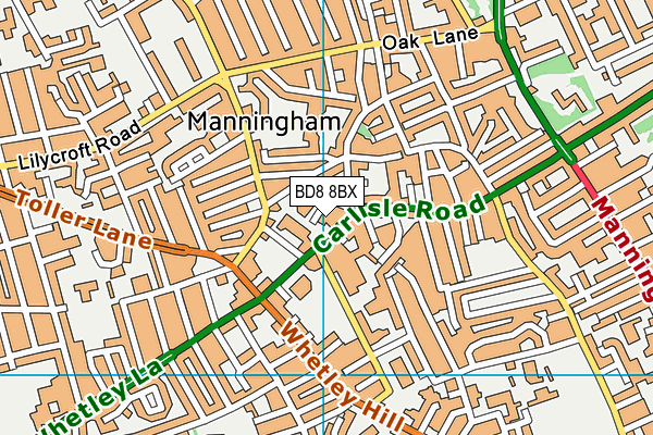 BD8 8BX map - OS VectorMap District (Ordnance Survey) BD8 8BX map - OS VectorMap District (Ordnance Survey)