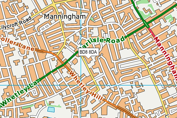 BD8 8DA map - OS VectorMap District (Ordnance Survey) BD8 8DA map - OS VectorMap District (Ordnance Survey)