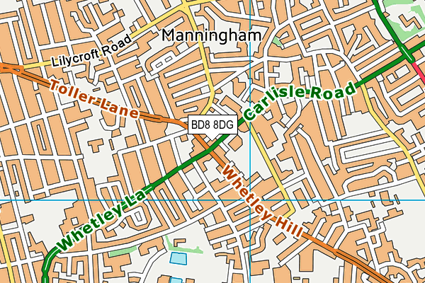 BD8 8DG map - OS VectorMap District (Ordnance Survey) BD8 8DG map - OS VectorMap District (Ordnance Survey)