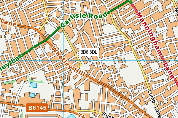BD8 8DL map - OS VectorMap District (Ordnance Survey) BD8 8DL map - OS VectorMap District (Ordnance Survey)