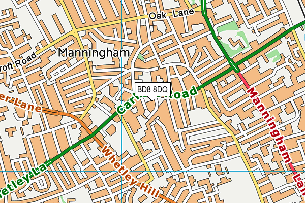BD8 8DQ map - OS VectorMap District (Ordnance Survey) BD8 8DQ map - OS VectorMap District (Ordnance Survey)