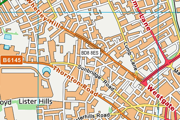 BD8 8ES map - OS VectorMap District (Ordnance Survey) BD8 8ES map - OS VectorMap District (Ordnance Survey)