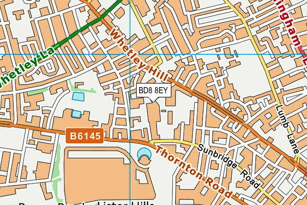 BD8 8EY map - OS VectorMap District (Ordnance Survey) BD8 8EY map - OS VectorMap District (Ordnance Survey)