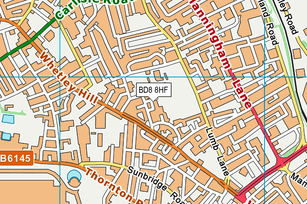 BD8 8HF map - OS VectorMap District (Ordnance Survey) BD8 8HF map - OS VectorMap District (Ordnance Survey)