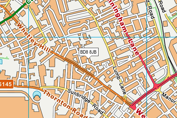 BD8 8JB map - OS VectorMap District (Ordnance Survey) BD8 8JB map - OS VectorMap District (Ordnance Survey)