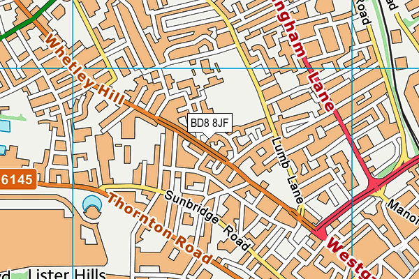 BD8 8JF map - OS VectorMap District (Ordnance Survey) BD8 8JF map - OS VectorMap District (Ordnance Survey)
