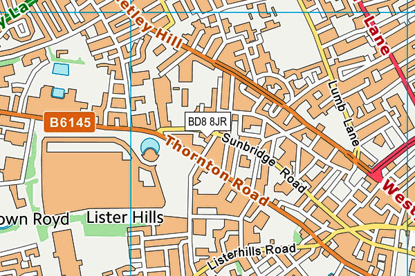 BD8 8JR map - OS VectorMap District (Ordnance Survey) BD8 8JR map - OS VectorMap District (Ordnance Survey)