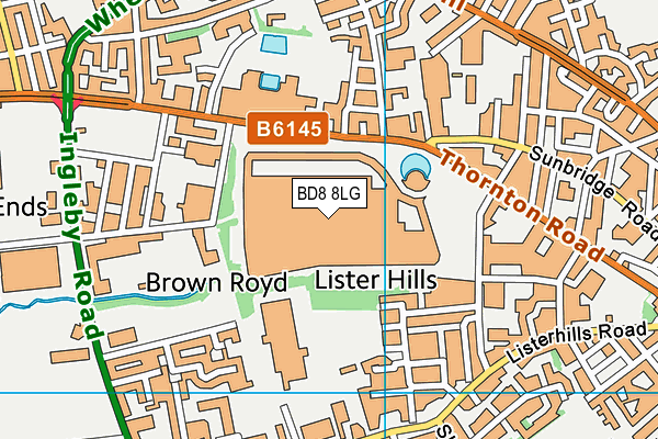 BD8 8LG map - OS VectorMap District (Ordnance Survey) BD8 8LG map - OS VectorMap District (Ordnance Survey)