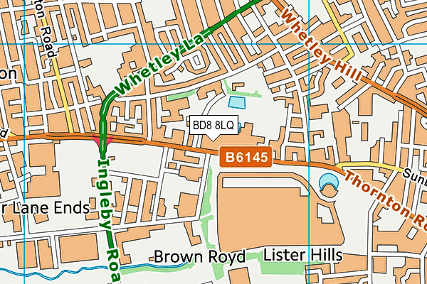 BD8 8LQ map - OS VectorMap District (Ordnance Survey) BD8 8LQ map - OS VectorMap District (Ordnance Survey)