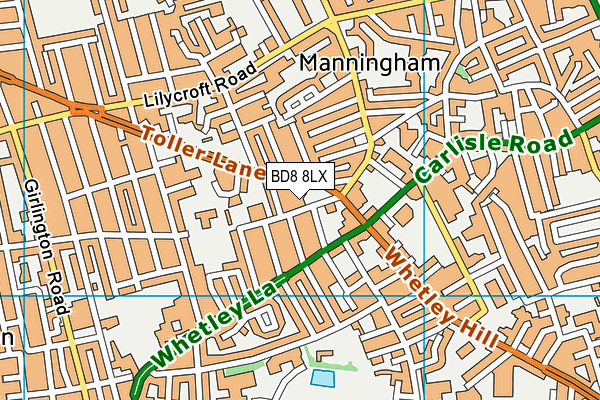 BD8 8LX map - OS VectorMap District (Ordnance Survey) BD8 8LX map - OS VectorMap District (Ordnance Survey)