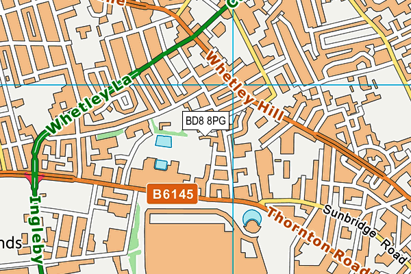 BD8 8PG map - OS VectorMap District (Ordnance Survey) BD8 8PG map - OS VectorMap District (Ordnance Survey)
