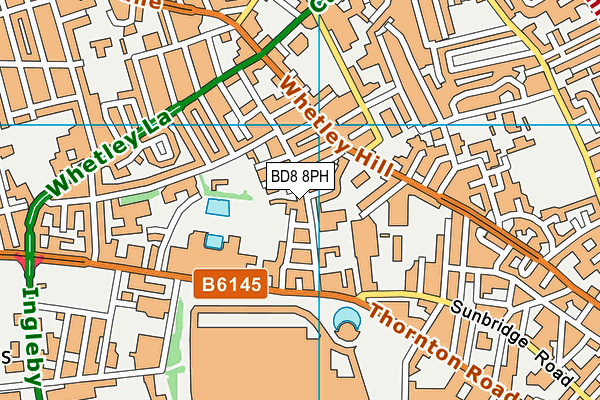 BD8 8PH map - OS VectorMap District (Ordnance Survey) BD8 8PH map - OS VectorMap District (Ordnance Survey)