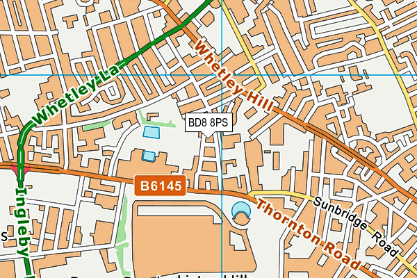 BD8 8PS map - OS VectorMap District (Ordnance Survey) BD8 8PS map - OS VectorMap District (Ordnance Survey)