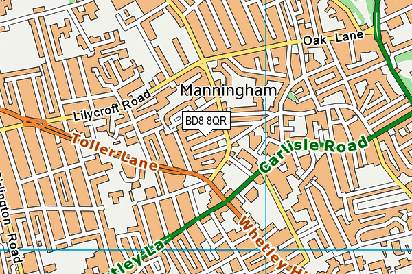 BD8 8QR map - OS VectorMap District (Ordnance Survey) BD8 8QR map - OS VectorMap District (Ordnance Survey)