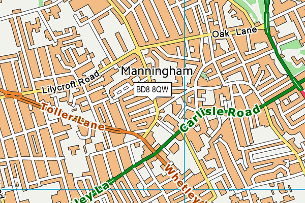BD8 8QW map - OS VectorMap District (Ordnance Survey) BD8 8QW map - OS VectorMap District (Ordnance Survey)