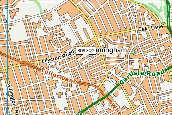 BD8 8QY map - OS VectorMap District (Ordnance Survey) BD8 8QY map - OS VectorMap District (Ordnance Survey)