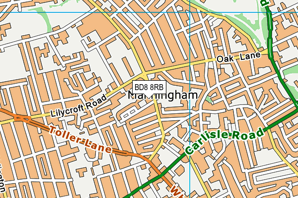BD8 8RB map - OS VectorMap District (Ordnance Survey) BD8 8RB map - OS VectorMap District (Ordnance Survey)