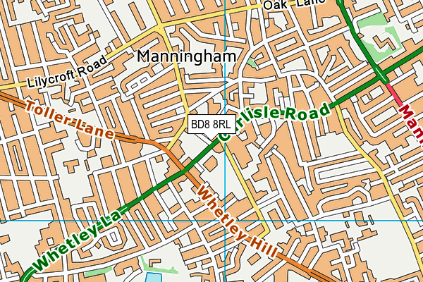 BD8 8RL map - OS VectorMap District (Ordnance Survey) BD8 8RL map - OS VectorMap District (Ordnance Survey)