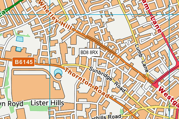 BD8 8RX map - OS VectorMap District (Ordnance Survey) BD8 8RX map - OS VectorMap District (Ordnance Survey)