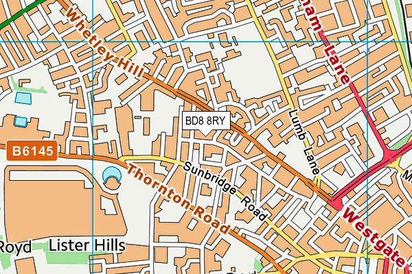 BD8 8RY map - OS VectorMap District (Ordnance Survey) BD8 8RY map - OS VectorMap District (Ordnance Survey)