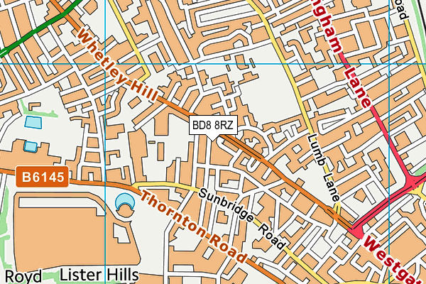 BD8 8RZ map - OS VectorMap District (Ordnance Survey) BD8 8RZ map - OS VectorMap District (Ordnance Survey)