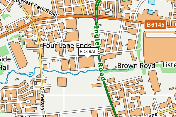 BD8 9AL map - OS VectorMap District (Ordnance Survey) BD8 9AL map - OS VectorMap District (Ordnance Survey)