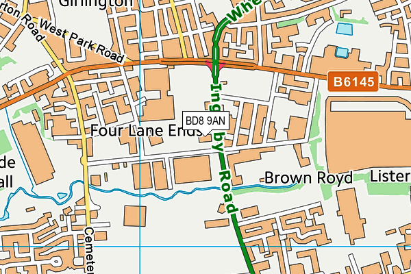 BD8 9AN map - OS VectorMap District (Ordnance Survey) BD8 9AN map - OS VectorMap District (Ordnance Survey)