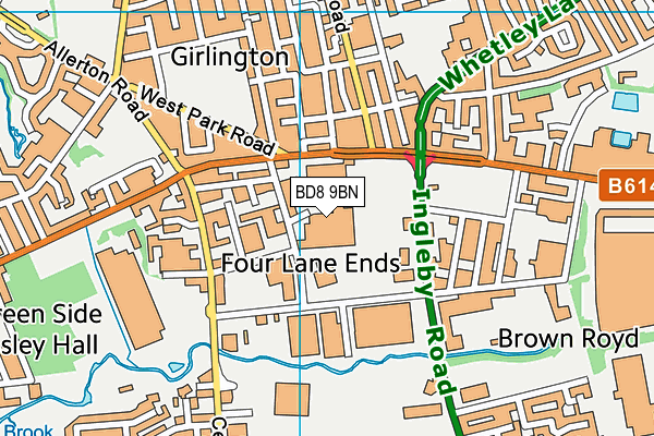 BD8 9BN map - OS VectorMap District (Ordnance Survey) BD8 9BN map - OS VectorMap District (Ordnance Survey)