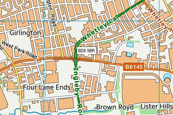 BD8 9BR map - OS VectorMap District (Ordnance Survey) BD8 9BR map - OS VectorMap District (Ordnance Survey)