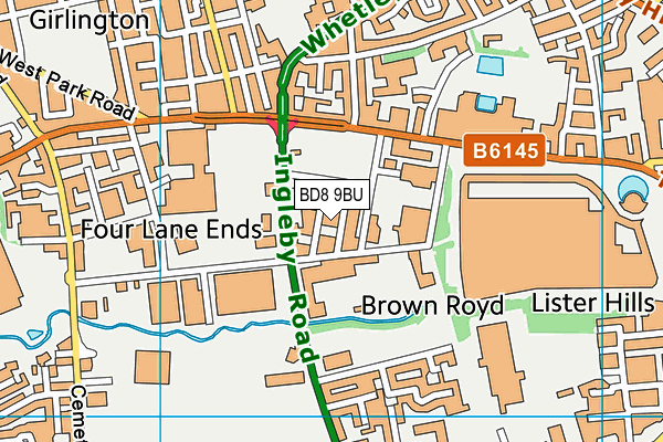 BD8 9BU map - OS VectorMap District (Ordnance Survey) BD8 9BU map - OS VectorMap District (Ordnance Survey)