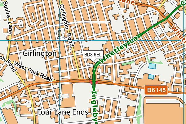 BD8 9EL map - OS VectorMap District (Ordnance Survey) BD8 9EL map - OS VectorMap District (Ordnance Survey)