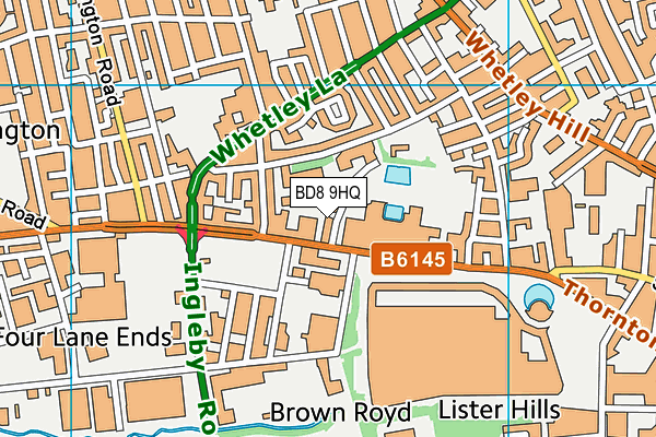 BD8 9HQ map - OS VectorMap District (Ordnance Survey) BD8 9HQ map - OS VectorMap District (Ordnance Survey)