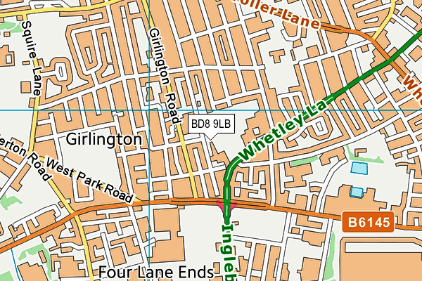 BD8 9LB map - OS VectorMap District (Ordnance Survey) BD8 9LB map - OS VectorMap District (Ordnance Survey)