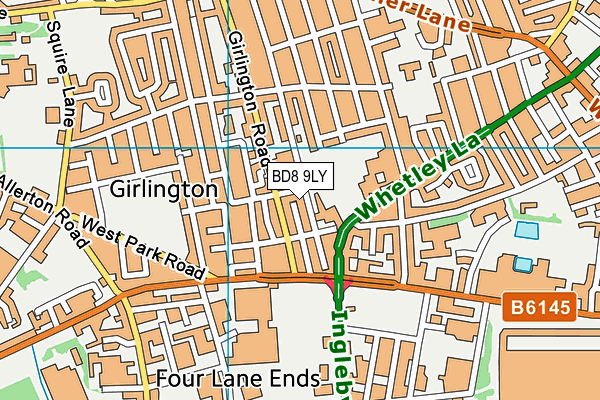 BD8 9LY map - OS VectorMap District (Ordnance Survey) BD8 9LY map - OS VectorMap District (Ordnance Survey)