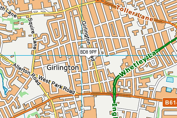 BD8 9PF map - OS VectorMap District (Ordnance Survey) BD8 9PF map - OS VectorMap District (Ordnance Survey)