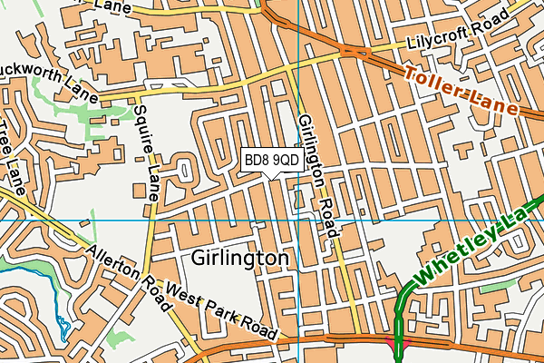 BD8 9QD map - OS VectorMap District (Ordnance Survey) BD8 9QD map - OS VectorMap District (Ordnance Survey)