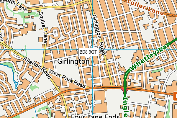 BD8 9QT map - OS VectorMap District (Ordnance Survey) BD8 9QT map - OS VectorMap District (Ordnance Survey)