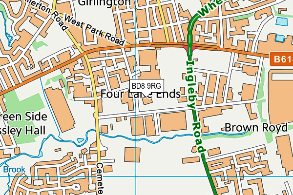 BD8 9RG map - OS VectorMap District (Ordnance Survey) BD8 9RG map - OS VectorMap District (Ordnance Survey)