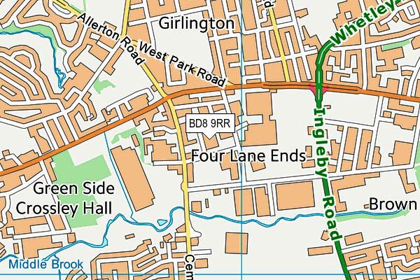 BD8 9RR map - OS VectorMap District (Ordnance Survey) BD8 9RR map - OS VectorMap District (Ordnance Survey)