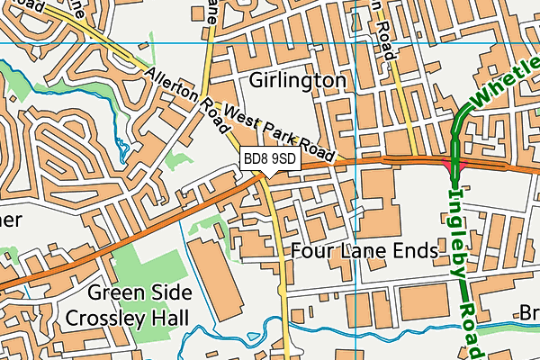 BD8 9SD map - OS VectorMap District (Ordnance Survey) BD8 9SD map - OS VectorMap District (Ordnance Survey)