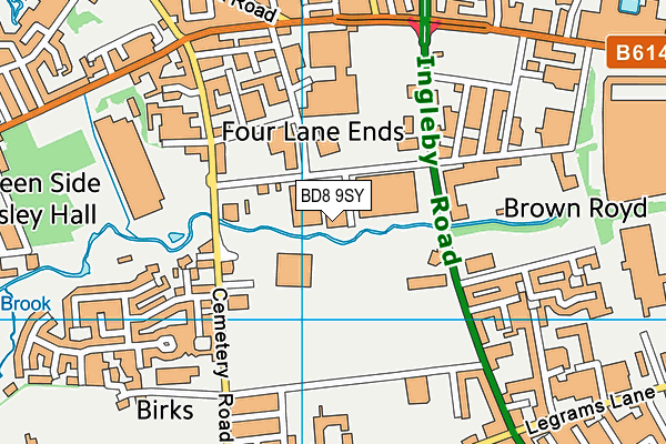 BD8 9SY map - OS VectorMap District (Ordnance Survey) BD8 9SY map - OS VectorMap District (Ordnance Survey)