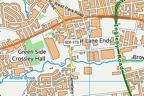 BD8 9TB map - OS VectorMap District (Ordnance Survey) BD8 9TB map - OS VectorMap District (Ordnance Survey)