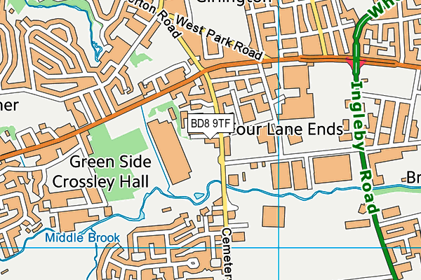 BD8 9TF map - OS VectorMap District (Ordnance Survey) BD8 9TF map - OS VectorMap District (Ordnance Survey)