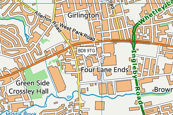 BD8 9TG map - OS VectorMap District (Ordnance Survey) BD8 9TG map - OS VectorMap District (Ordnance Survey)