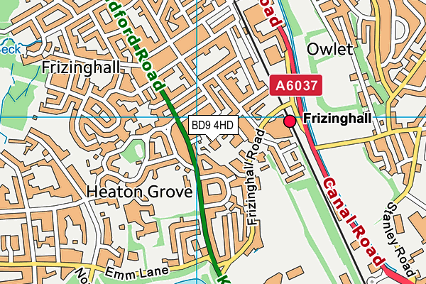 BD9 4HD map - OS VectorMap District (Ordnance Survey) BD9 4HD map - OS VectorMap District (Ordnance Survey)