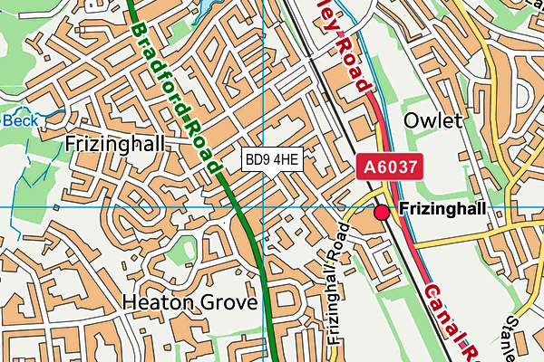 BD9 4HE map - OS VectorMap District (Ordnance Survey) BD9 4HE map - OS VectorMap District (Ordnance Survey)