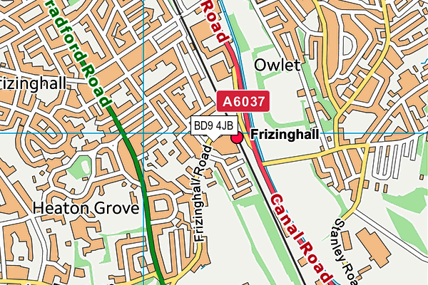 BD9 4JB map - OS VectorMap District (Ordnance Survey) BD9 4JB map - OS VectorMap District (Ordnance Survey)