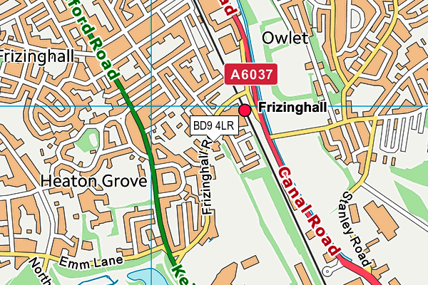 BD9 4LR map - OS VectorMap District (Ordnance Survey) BD9 4LR map - OS VectorMap District (Ordnance Survey)