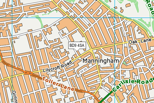 BD9 4SA map - OS VectorMap District (Ordnance Survey) BD9 4SA map - OS VectorMap District (Ordnance Survey)